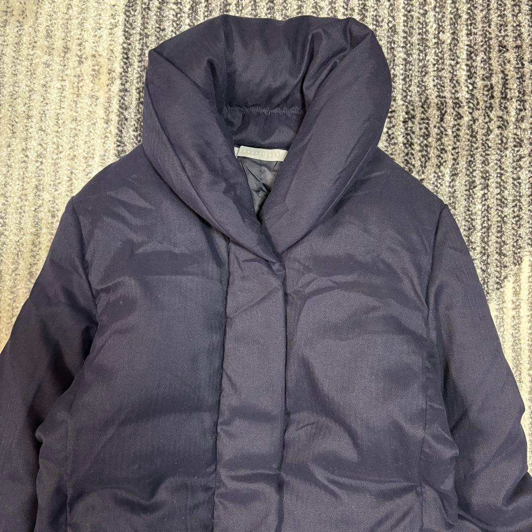 セオリーリュクス ボリュームネック ロング ダウンコート ネイビー 40