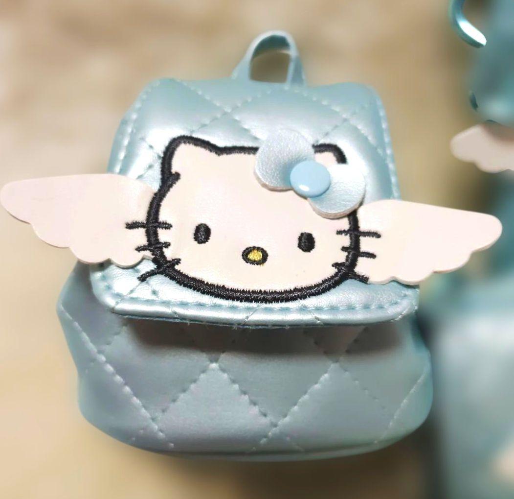 キティミニチュアキルトリュックポーチバニティ形ケース　ウォレット　ミラー　４点