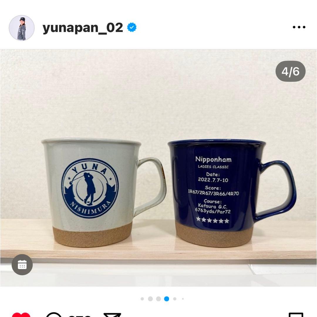 西村優菜プロ直筆サイン入り マグカップ&コースター - メルカリ