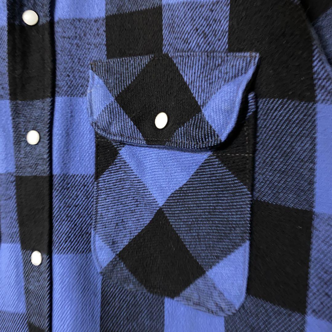 90s five brother 青黒 キルティング ネルシャツ L USA製 - メルカリ