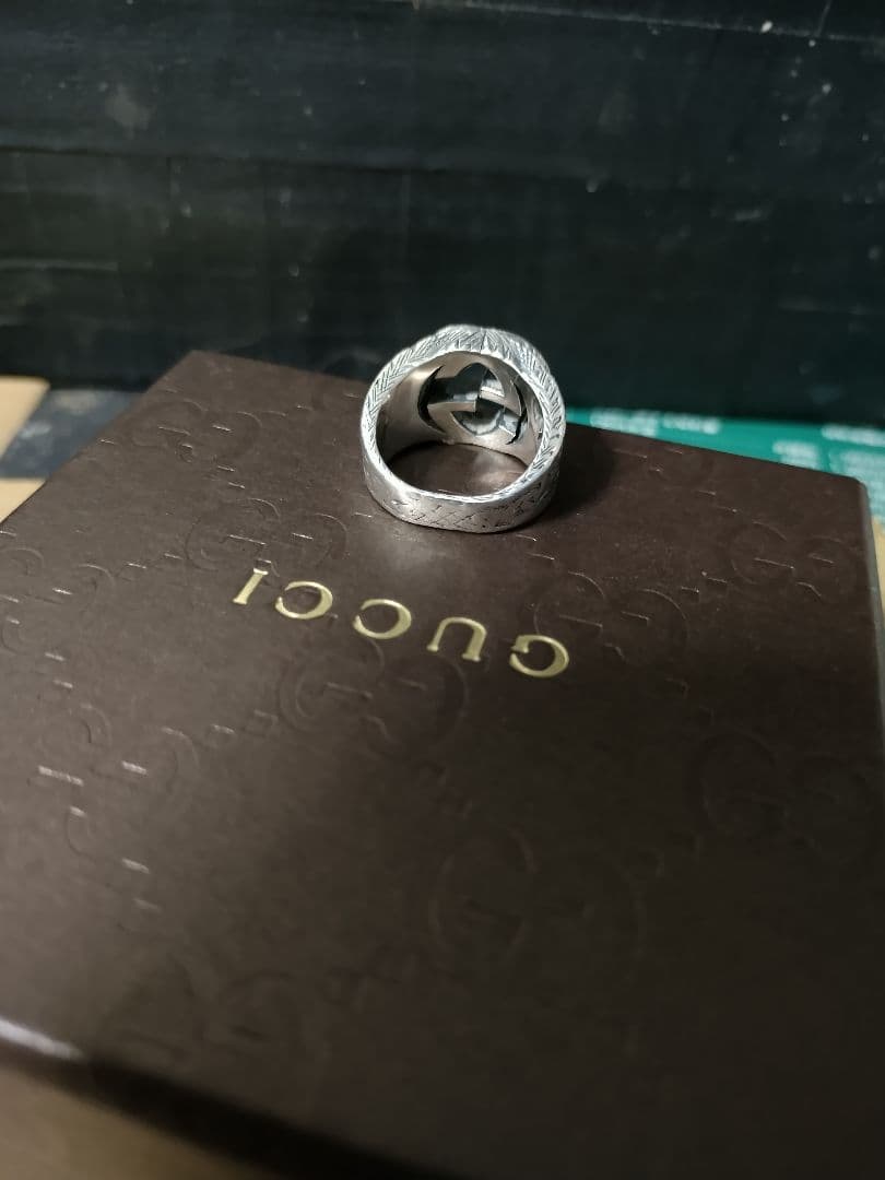 GUCCI グッチ シルバー925アラベスクインターロッキングリング 高級感