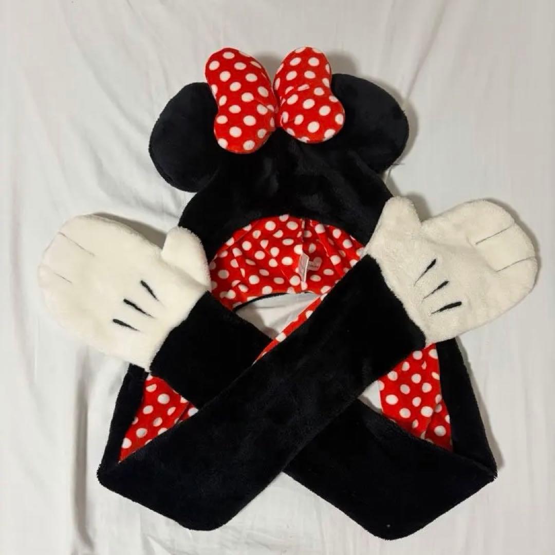 ディズニー ミニーマフラーキャップ - メルカリ