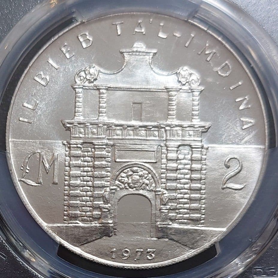 1973年 マルタ銀貨 2ポンド銀貨 SV987 大型銀貨 PCGS MS65 - メルカリ