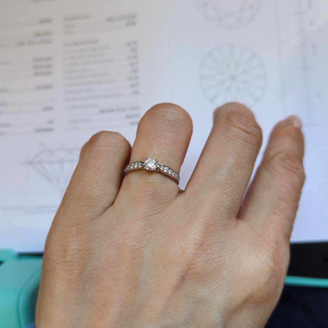ティファニー ハーモニーリング 0.25ct 8号 pt950 美品 鑑定書