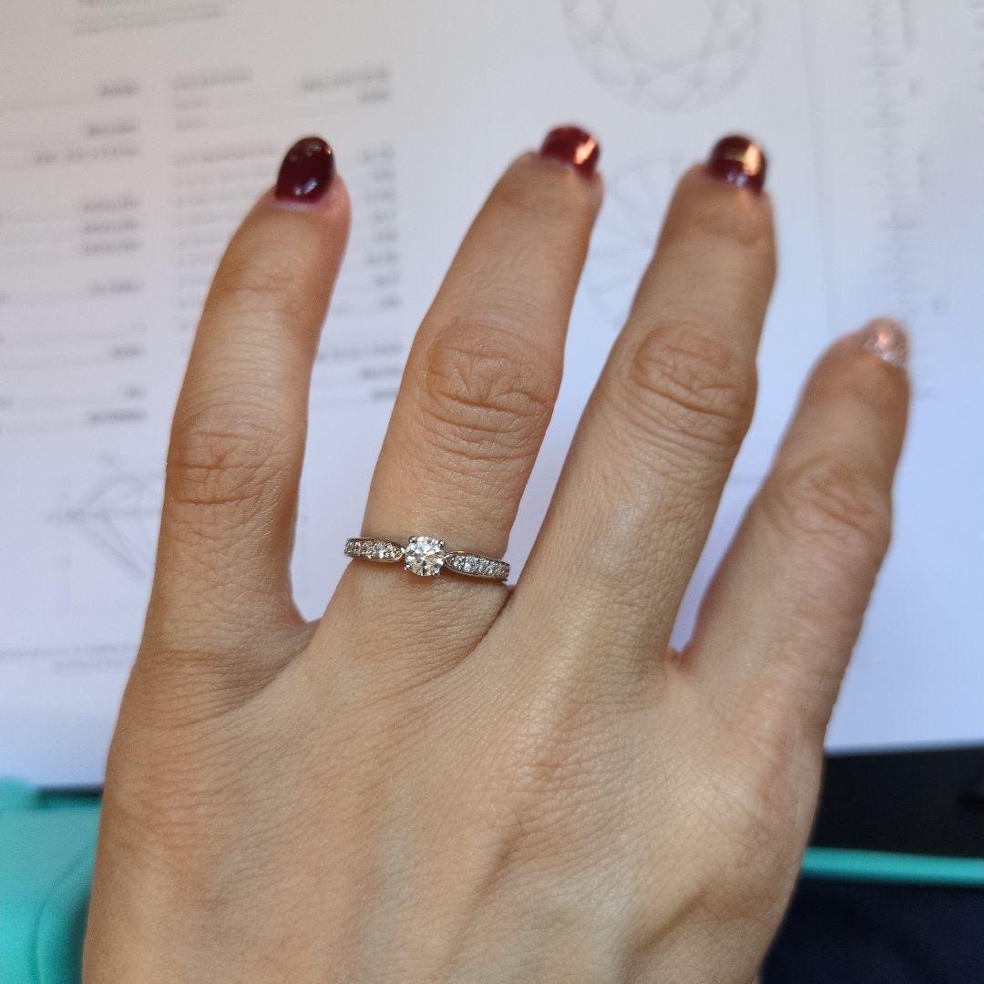 ティファニー ハーモニーリング 0.25ct 8号 pt950 美品 鑑定書