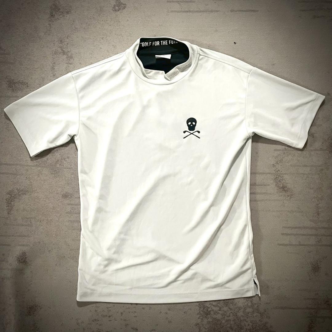 超美品 MARK&LONA 半袖モックネック 白 46 サイズ：46 MARK&LONA マークアンドロナ モックネック半袖Tシャツ