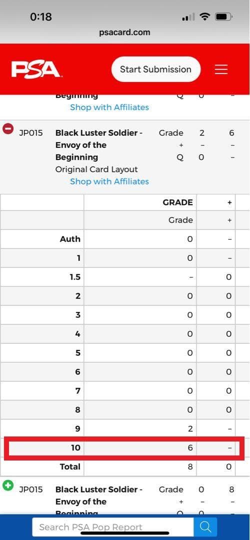 【PSA10:鑑定6枚】カオス・ソルジャー －開闢の使者－　遊戯王