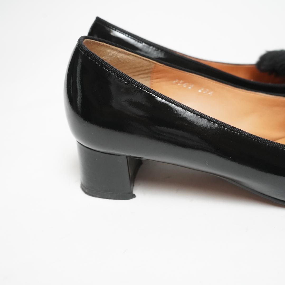 【美品】ランバンオンブルー パンプス ファー エナメル モチーフ 23.5cm