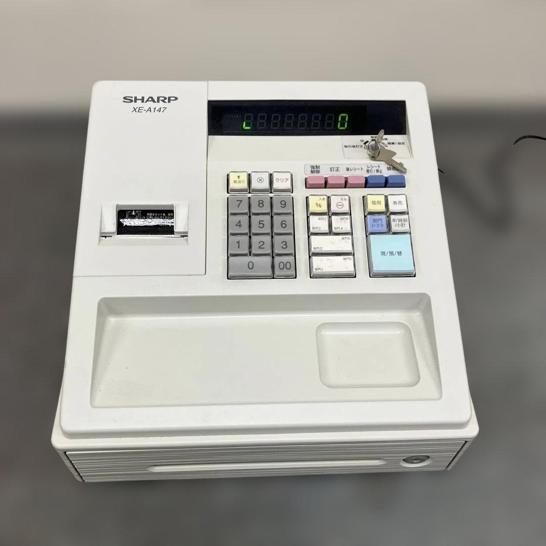 中古シャープ 電子レジスタ ー8部門XE-A147-W ホワイト - メルカリ
