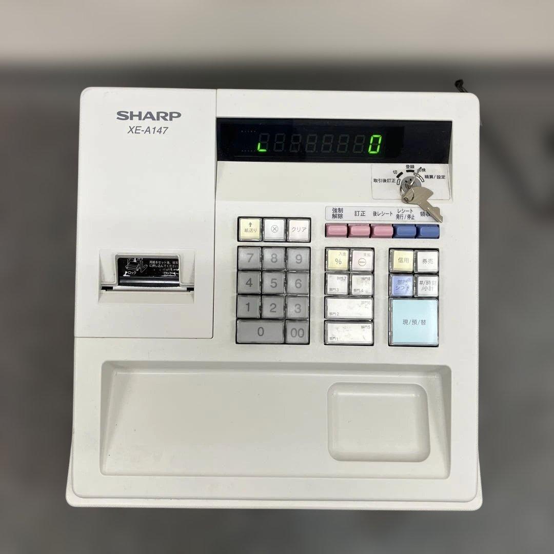 中古シャープ 電子レジスタ ー8部門XE-A147-W ホワイト - メルカリ