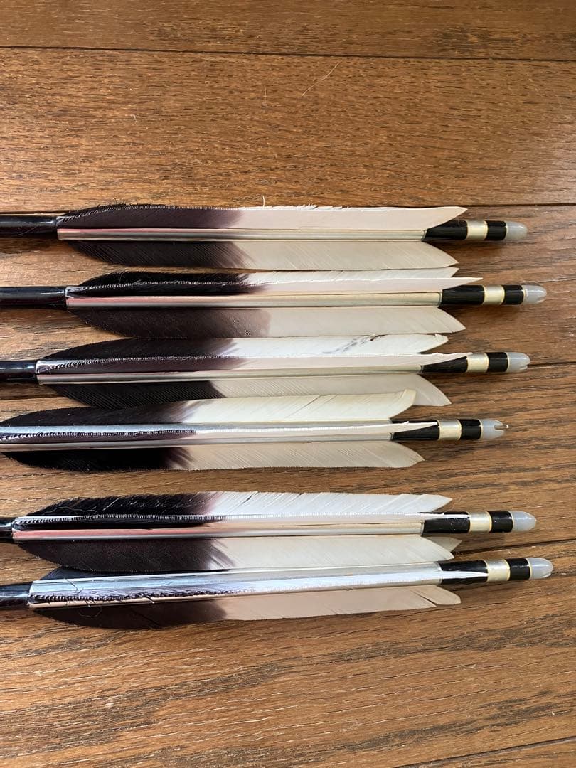 弓道　矢 弓道 矢 ハヤブサ カーボン矢 黒手羽 7622|6本組|弓具通販 弓具 弓道具