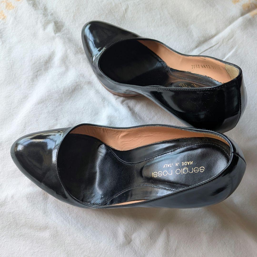 Sergio Rossi セルジオロッシ エナメル パンプス 24.5cm 黒 - メルカリ