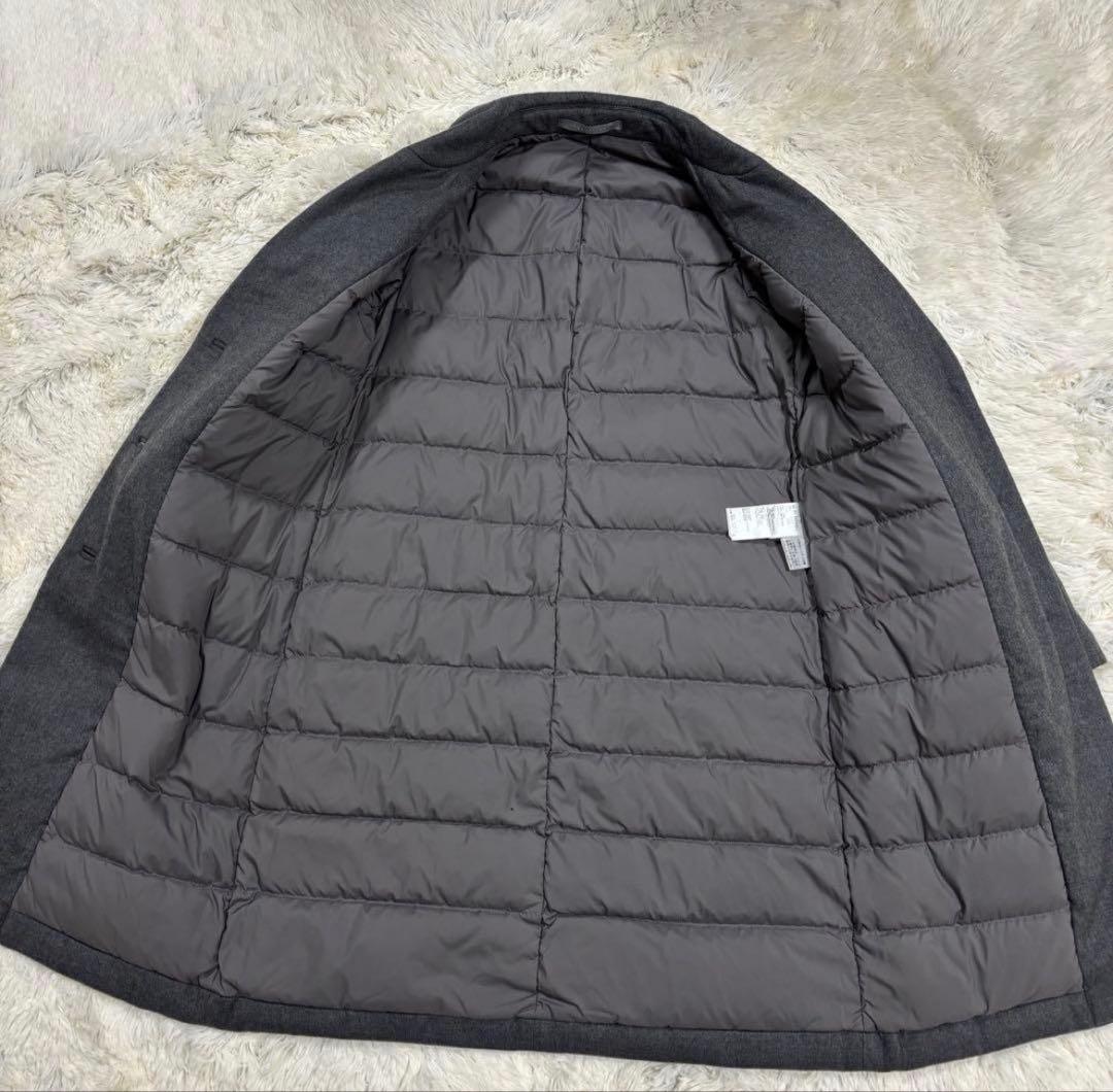 セオリーリュクス ダウンチェスターコート ロング 内側ダウン グレー