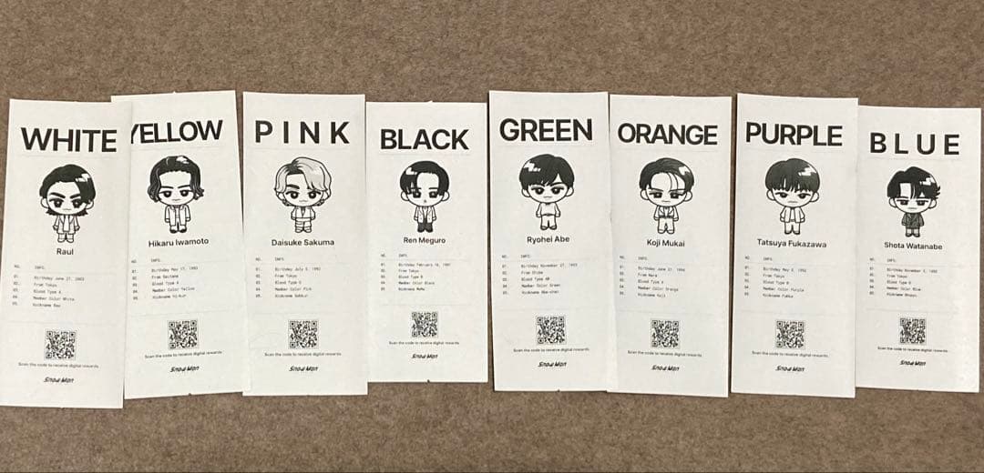 Man BIGぬいぐるみ+1st POPUP 相性診断レシート 9人分