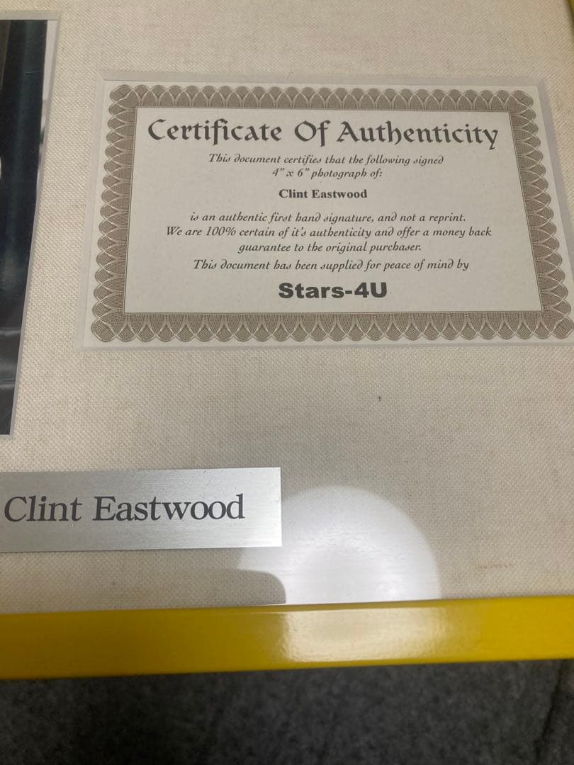 ClintEastwood 直筆サイン入り写真　ハリウッド俳優　認証書付き　レア