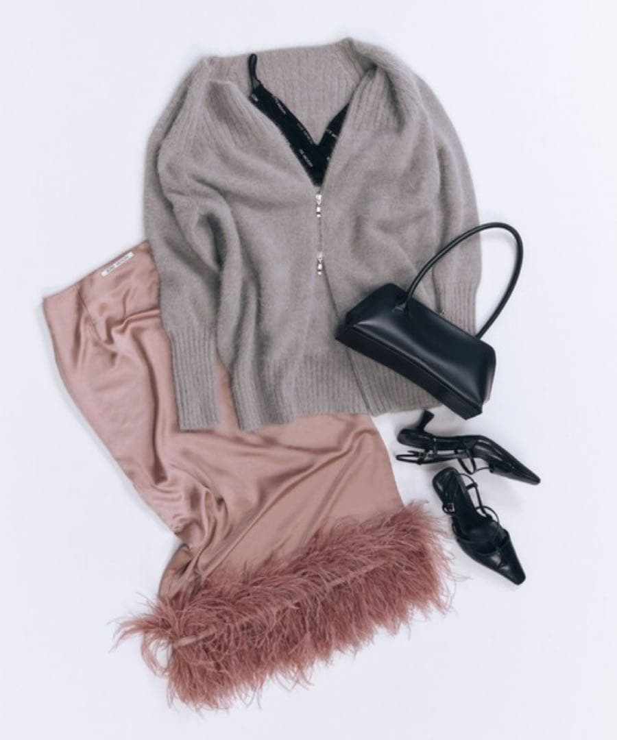 JOSE MOON/ジョゼムーン　ジップニットカーディガン グレー JOSE MOON（ジョゼムーン）の「ZIP KNIT CARDIGAN/ジップニット