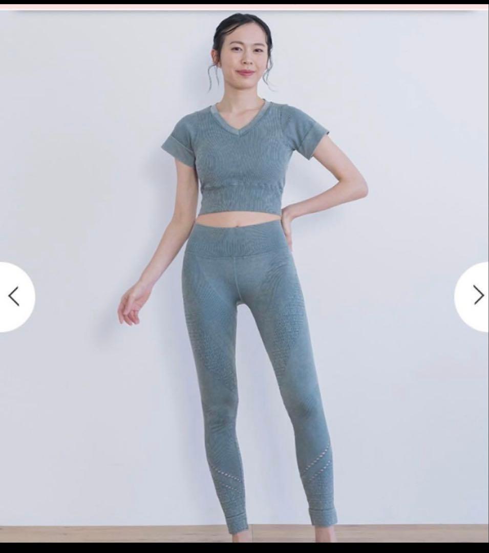 新品未使用　SUKALA スモークグリーンデニム　ヨガレギンス XEXYMIX ゼクシィミックス ゼクシーミックス xwflg17j3 レギンス