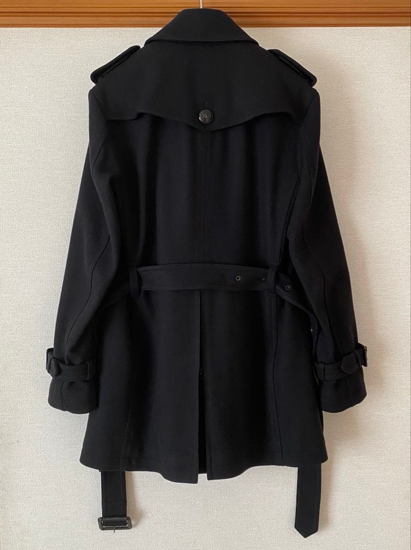 バーバリーブラックレーベル ナポレオンコートカシミヤ混 ホースロゴ