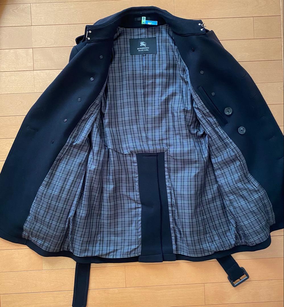 バーバリーブラックレーベル ナポレオンコートカシミヤ混 ホースロゴ