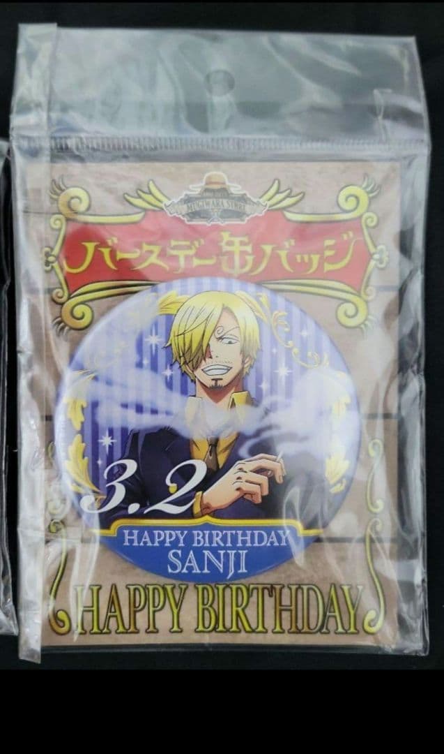 ワンピース 麦わらストア限定　バースデー缶バッジ　2017年 2018年