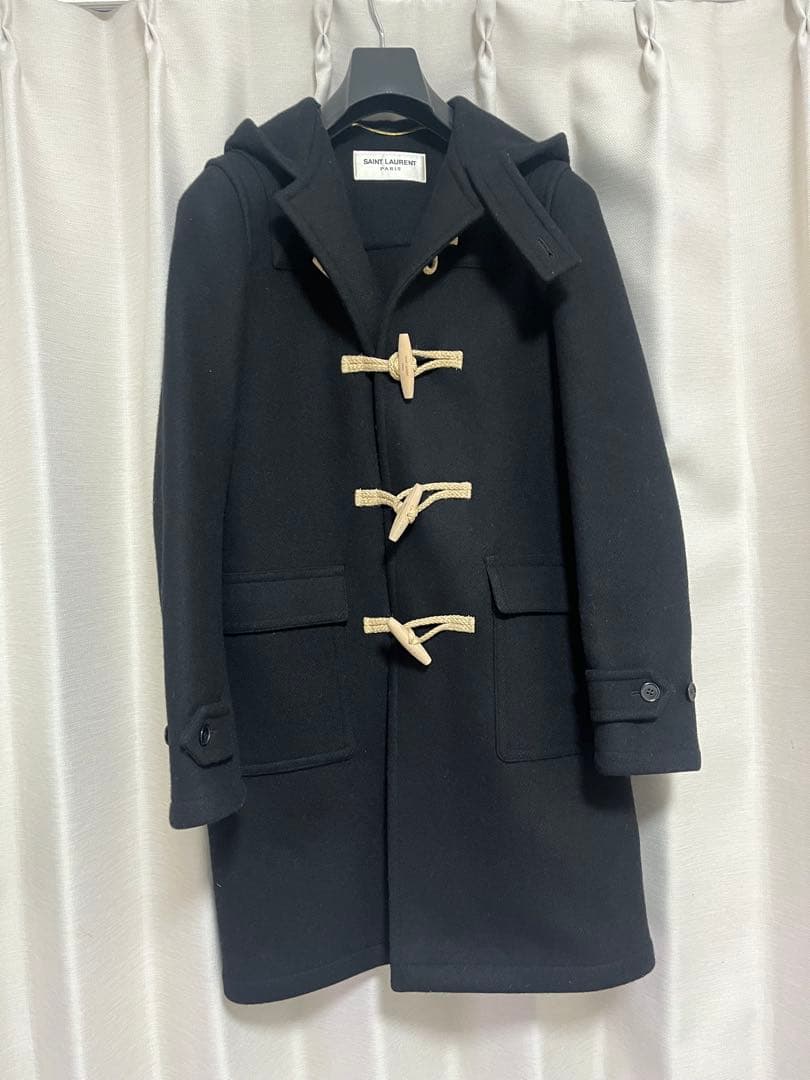 値下げ ＊ サンローラン ＊ 黒 ダッフルコート フード付き 駅南やまご質店オンラインショップ / サンローラン ダッフルコート