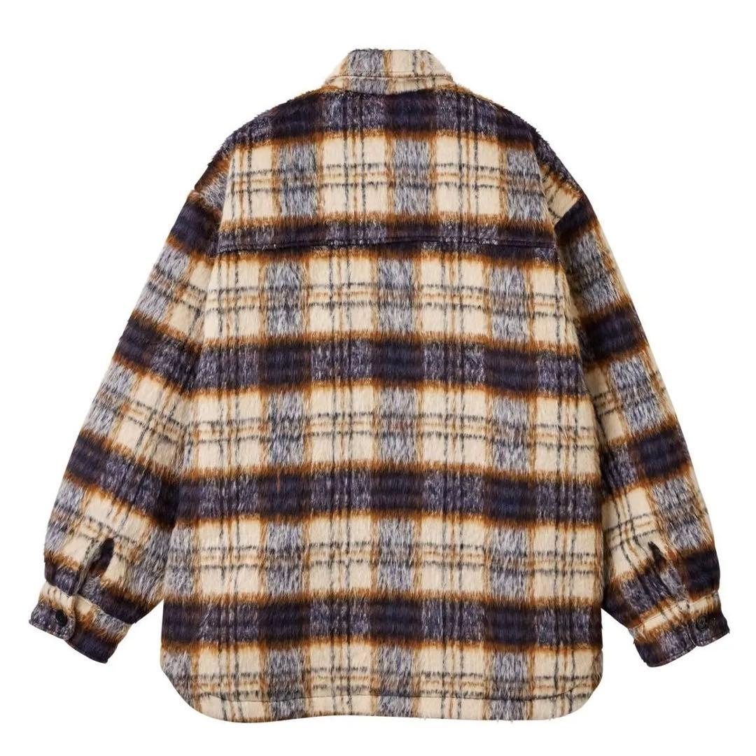 NAPTIME チェック中綿ジャケット Mサイズ アイボリー