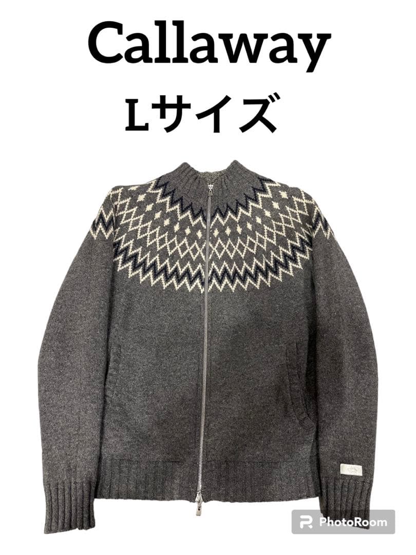 CALLAWAY キャロウェイ 裏地付きニットジャケットLsizeゴルフウェア キャロウェイ（CALLAWAY）（メンズ）ゴルフウェア 裏地付きフルジップ