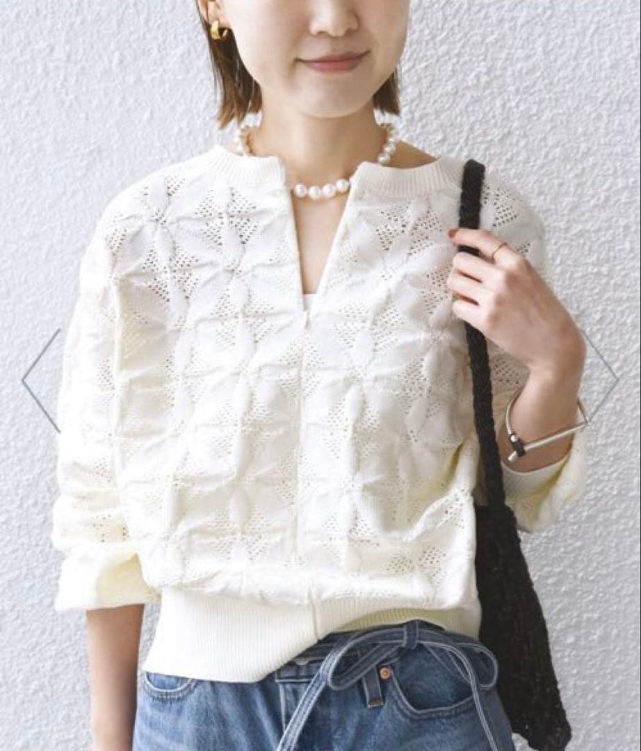 shipsWEB限定洗濯機可2WAYフラワー ジャカードハーフジッププルオーバー WEB限定】〈洗濯機可能〉2WAY フラワー ジャカード ハーフ ジップ プル