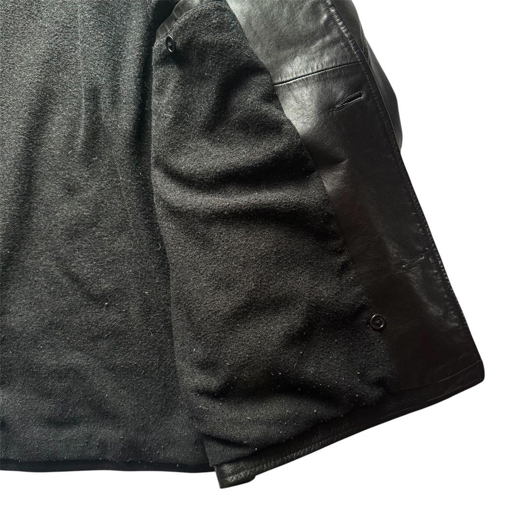 希少 ラルフローレン レザーカーコート M ブラック 90s スイングトップ