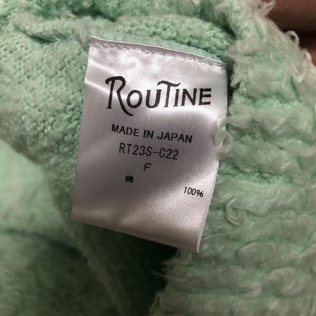 別注 ROUTINE ヴィンテージ 起毛 Vネック カーディガン モヘア モヘヤ