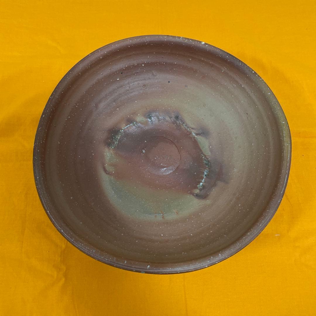 備前焼　鉢　BIZEN 作家は森本英助 備前焼 登窯 備前焼中堅作家 森本 英助 共箱付き黄・青ゴマ長壺1