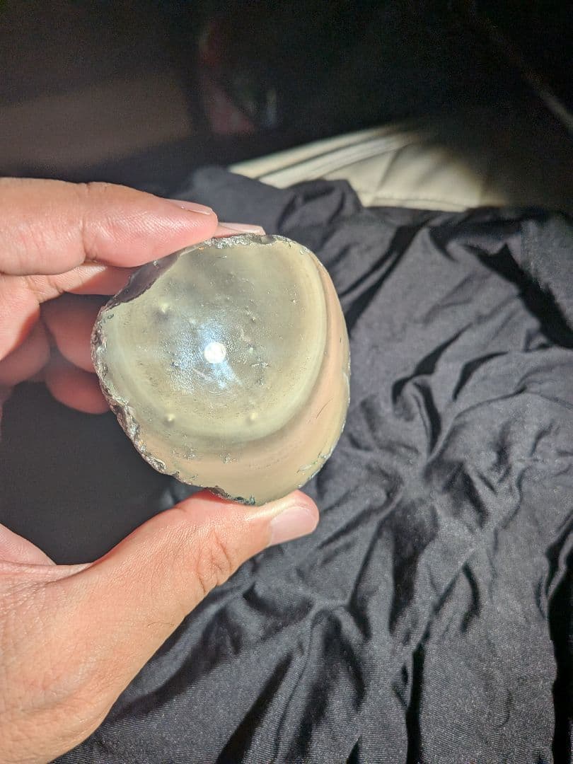 研磨品　十勝石玲瓏　イエロー、グリーン、ピンク複合色両面磨き　超特級玲瓏