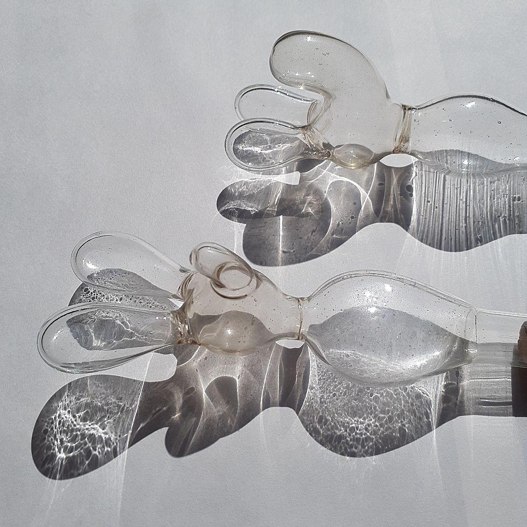 風船型ガラスE 昭和レトロ アンティーク硝子 古い和ガラス とろとろ