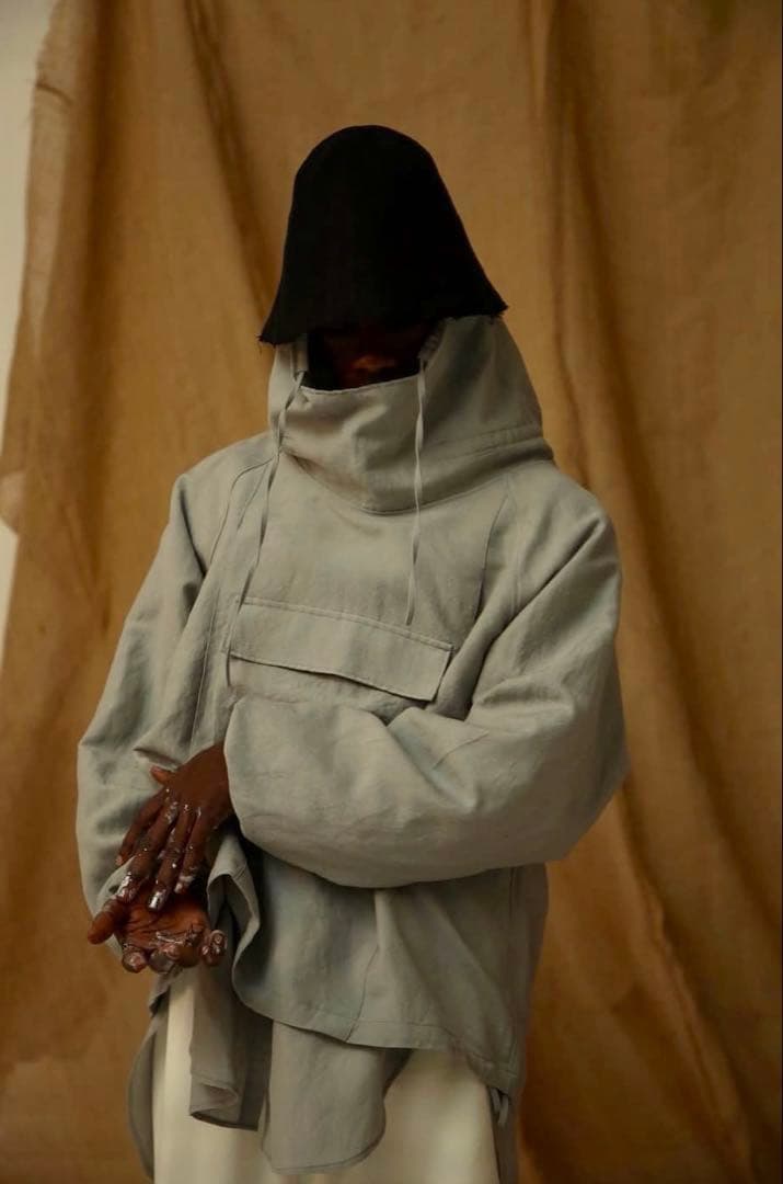 ANCELLM 22AW W/L PULL OVER SHIRT サイズ2 ANCELLM - WOOL PULL OVER SHIRT | BLACK | シャツ | NapsNote