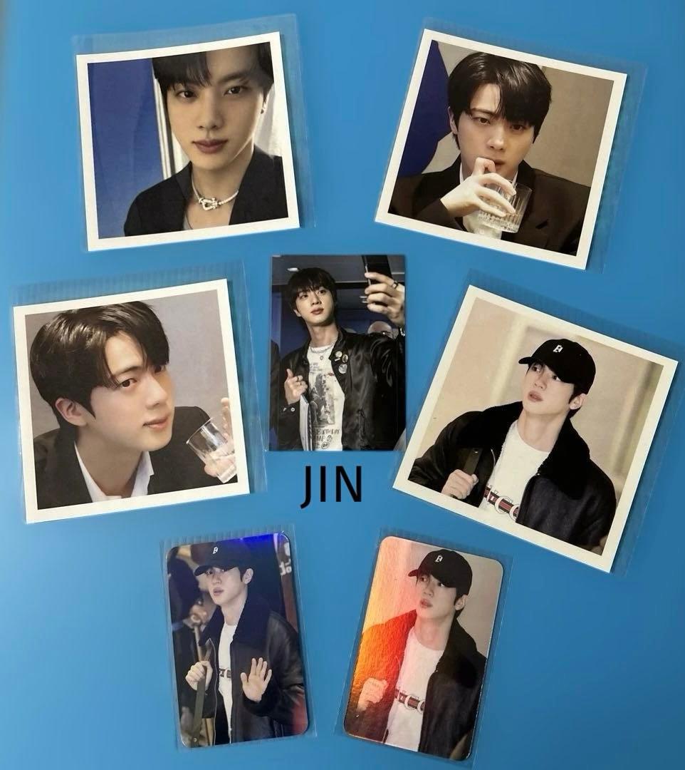 BTS JIN 両面ましかくフォト・ホログラムフォトカード・ステッカー