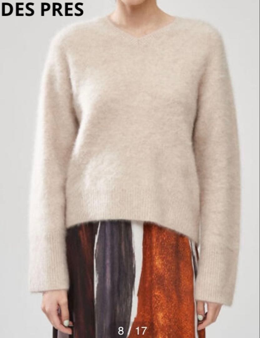 DES PRES ウール カシミヤ ヘアリー Vネック ニット トゥモローランド シルクカシミヤヘアリー Vネックプルオーバー｜トゥモローランド 公式通販