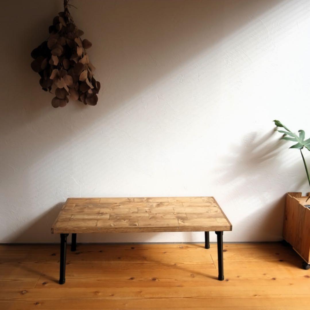 2/28まで！インダストリアル！無垢材テーブル【ハンドメイド家具