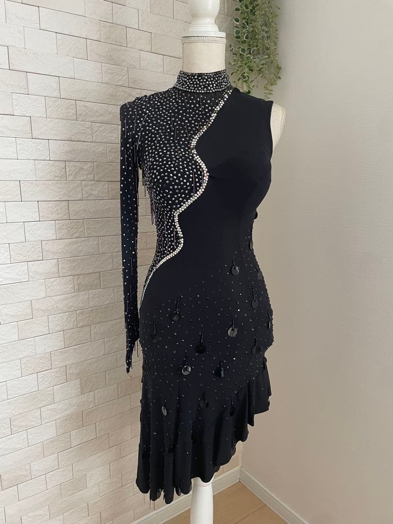 社交ダンス ⭐️ラテンドレス 黒 ラテンダンス衣装 社交ダンス衣装 ラテンドレス 社交ダンス ドレス