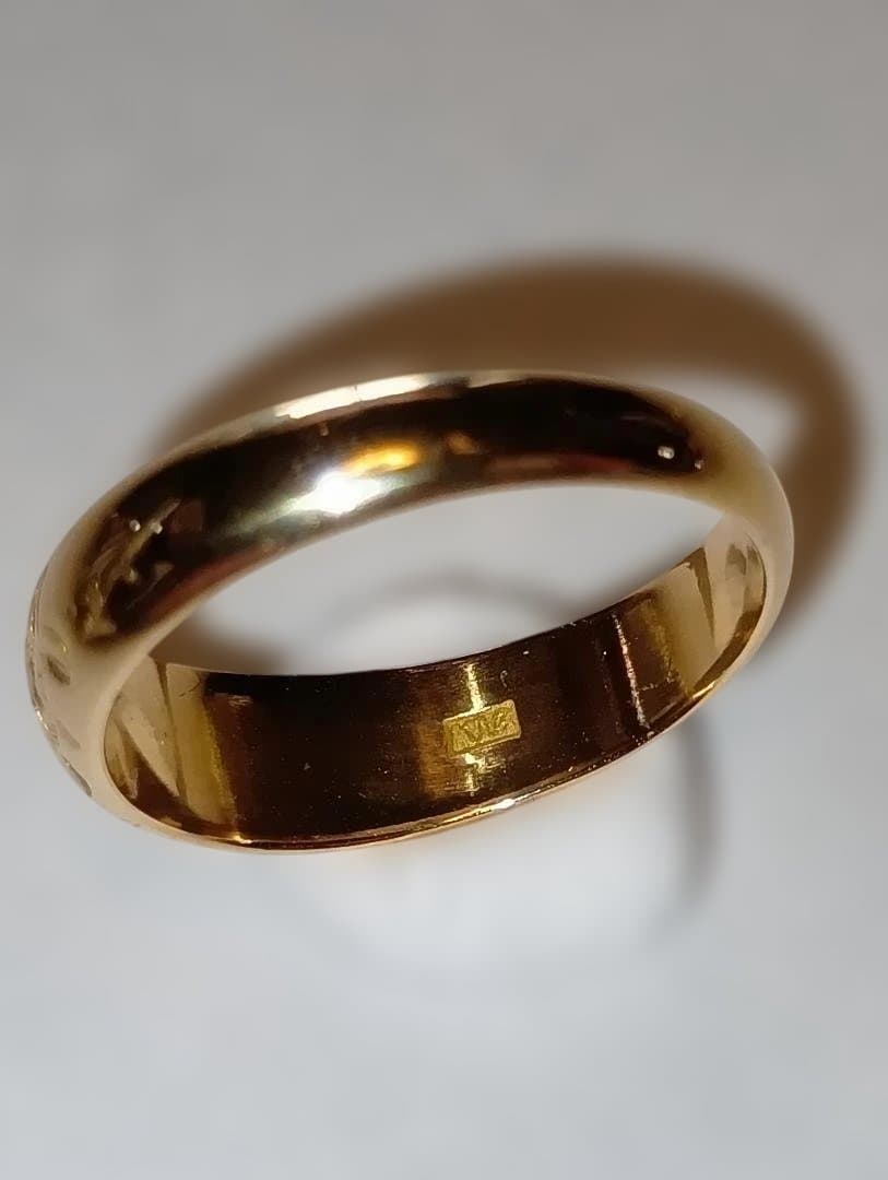 18金 K18 和柄 梅 デザインリング 男女 5.46g 17号