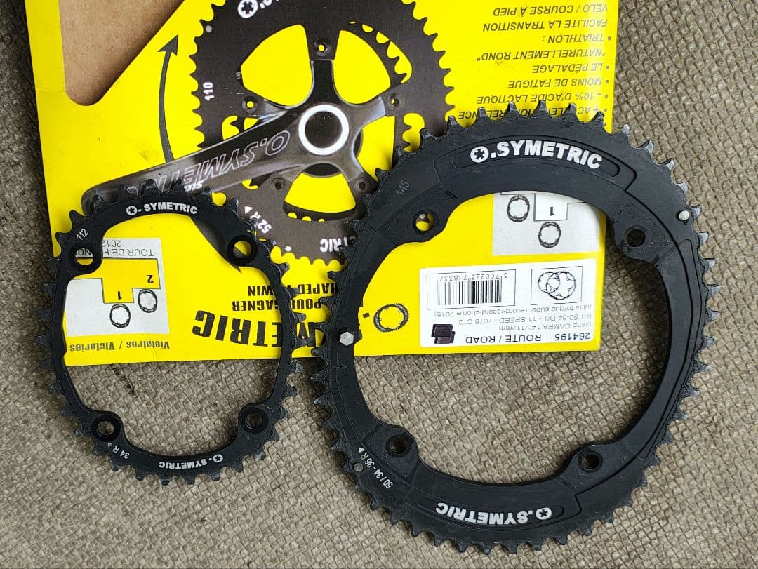 O.SYMETRIC 楕円チェーンリング 50/34T カンパ4アーム 11s用 O.SYMETRIC 楕円チェーンリング 50/34T カンパ4アーム 11s用 - メルカリ