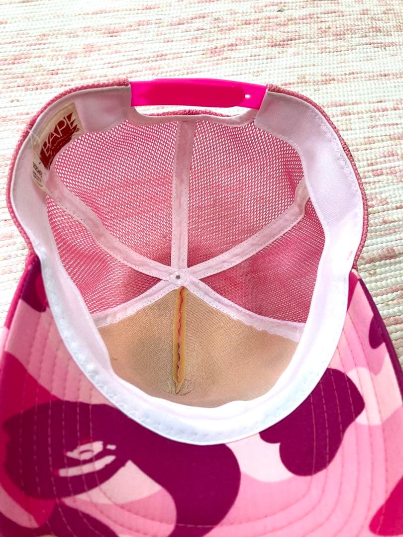 ☆美品☆BATHING APE アペイシングエイプ キャップ ピンク迷彩柄