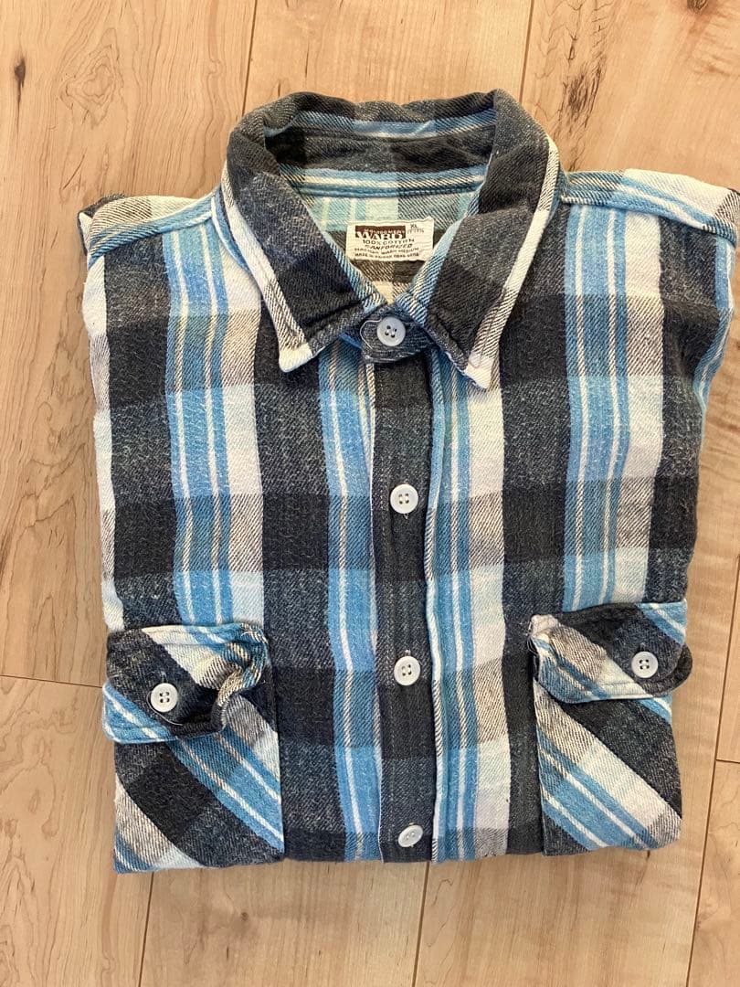 60s MONTGOMERY WARD モンゴメリーワード ネルシャツ XL デッドストック 1950〜60年代 BRENT プリントネルシャツ 15-15 5