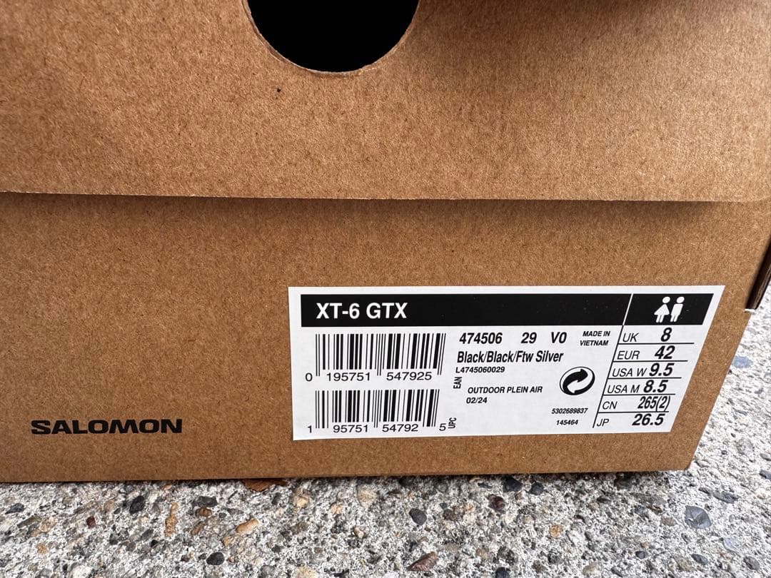 サロモン XT-6 GTX 26.5cm ブラック ゴアテックス