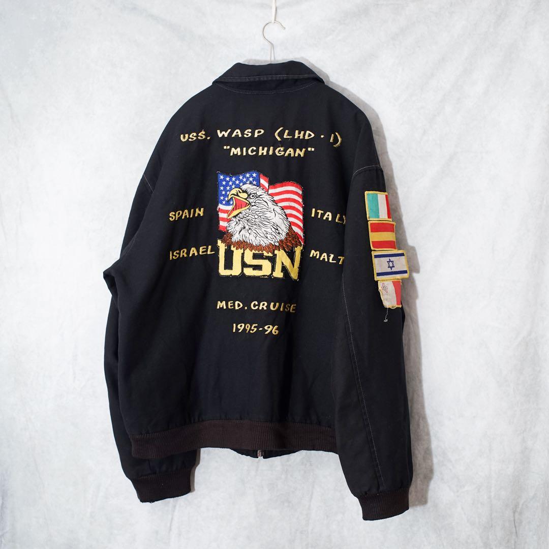 米軍ミリタリー90S U.S.NAVY 海軍 ツアージャケット USS