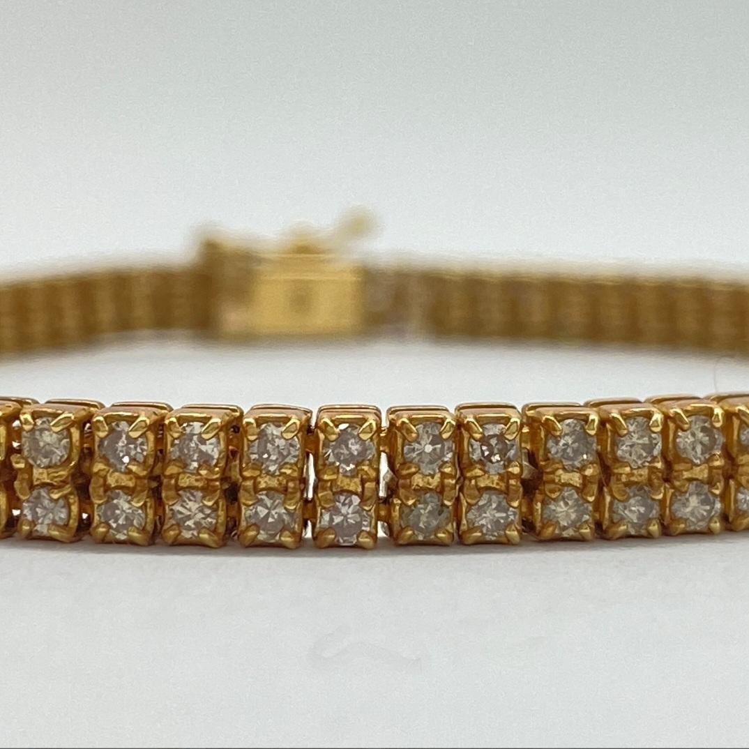【美品】18K 3.1ct 天然ダイヤモンド テニスブレスレット 14.9g