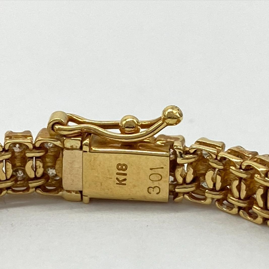 【美品】18K 3.1ct 天然ダイヤモンド テニスブレスレット 14.9g