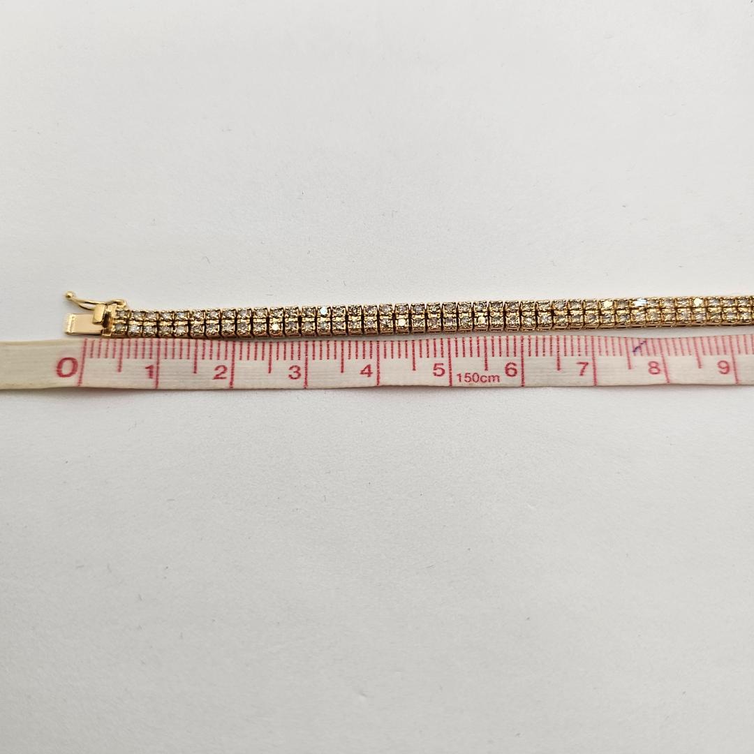 【美品】18K 3.1ct 天然ダイヤモンド テニスブレスレット 14.9g