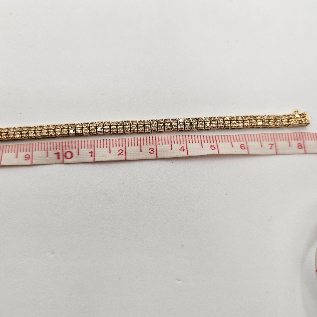 【美品】18K 3.1ct 天然ダイヤモンド テニスブレスレット 14.9g