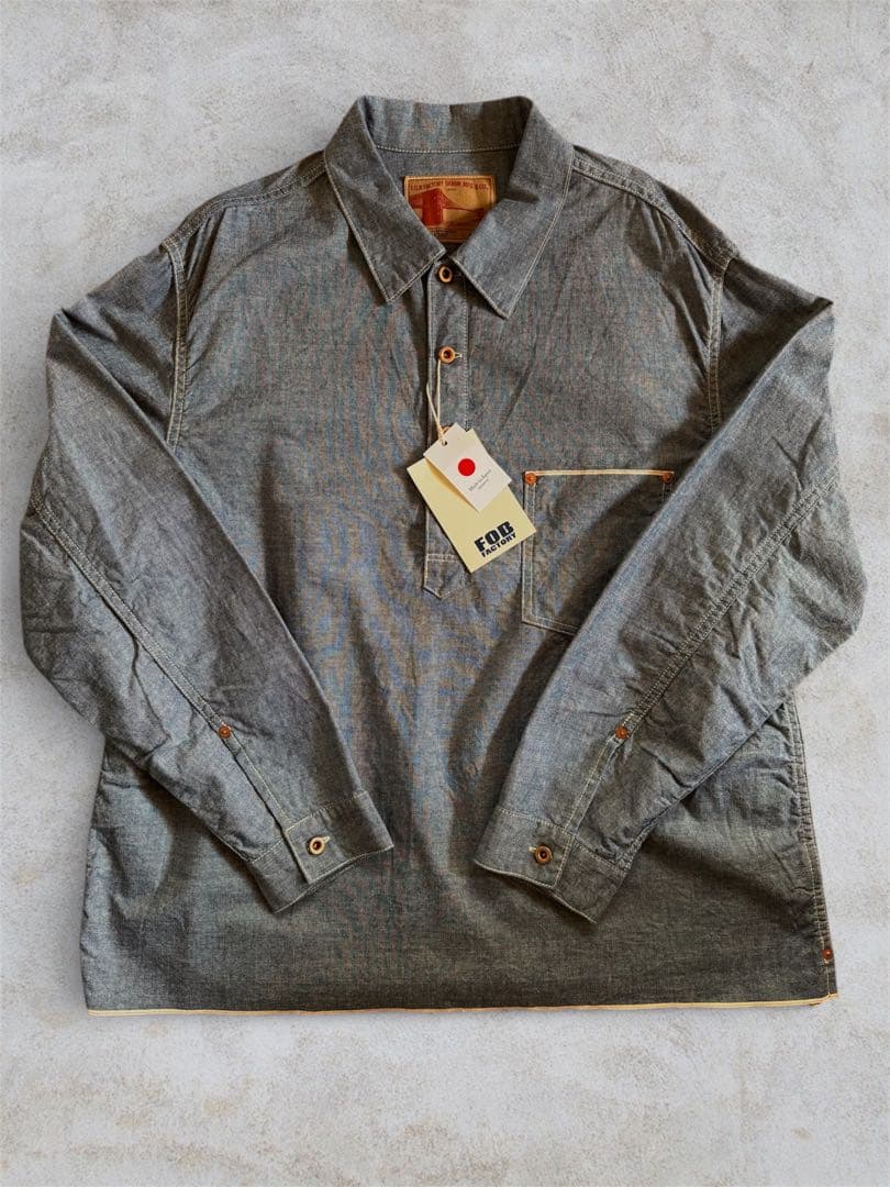 【新品タグ付】FOBファクトリー シャンブレーシャツ プルオーバー 44XL相当 楽天市場】【 FOB 】 プルオーバーシャツ メンズ シャンブレーシャツ