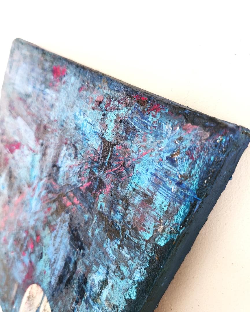 ナンバー3 / テクスチャーアート18×18㎝ S0 モダンアート 原画1点のみ